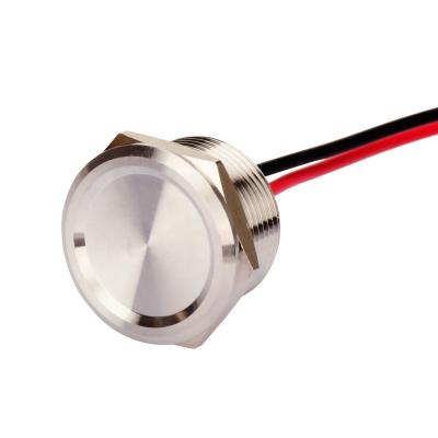 China Stainless Steel Flat Head Stainless Steel Housing 19mm Piezo Switch Waterproof IP68 for sale