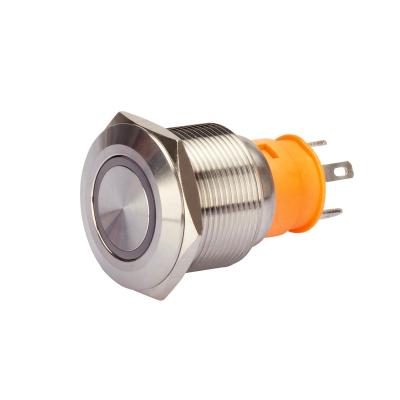 China 304 stainless steel (can be customized 316 stainless steel) red power led light waterproof discount stainless steel 20A metal high current push button switch 12v 22mm for sale