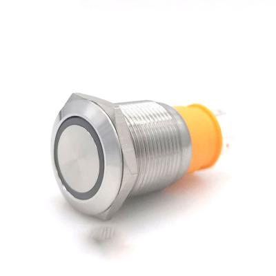 China 4Pin Stainless Steel Quality Guarantee IP67 19mm 15amp 20amp Momentary Straight Push Buttons Safety Control for sale