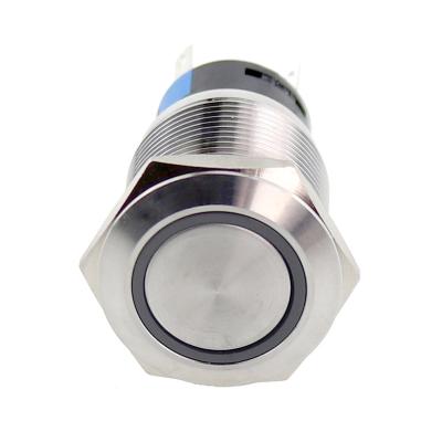 China 19mm ip67 aluminum metal push button self latching switch for sale