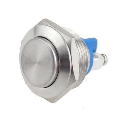 China Stainless Steel Waterproof 1 NO Momentary High Head IP65 Stainless Momentary Push Button 19mm for sale