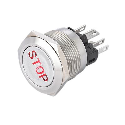 China Industrial Waterproof Control 22mm Metal Switch Led Motor Press Start Stop Light Custom Illuminated Push Button for sale