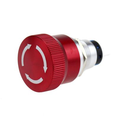 China Hot-selling Stainless Steel Momentary Stop 19mm Key Power Push Button Large Mushroom On Emergency Switch for sale