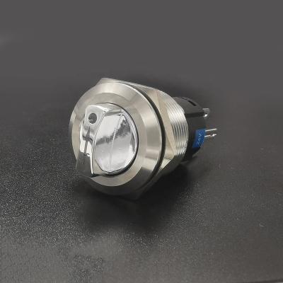 China Vandalproof Control Switch Selector Push Button Stainless Steel Selector 22mm 2NO 2NC ip67 3 Position for sale