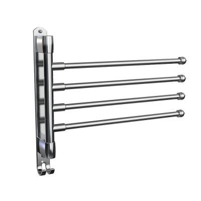 China Modern Adjustable Wall Mounted Towel Rails Holder Bathroom Accessories Swivel Towel Rack For Bathroom for sale