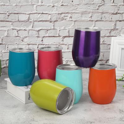 China 12oz Stainless Steel Wine Tumbler Double Wall Viable Hot Selling Hot Selling Vacuum Insulated Wine Glass Double for sale