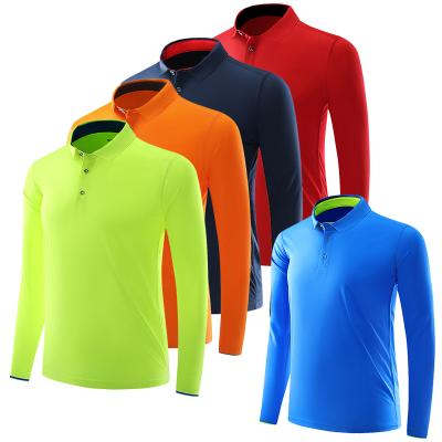 China Anti-Wrinkle 100% Cotton Golf Shirts Men Women Long Sleeve Tennis Volleyball Quick Dry Breathable T-shirts for sale