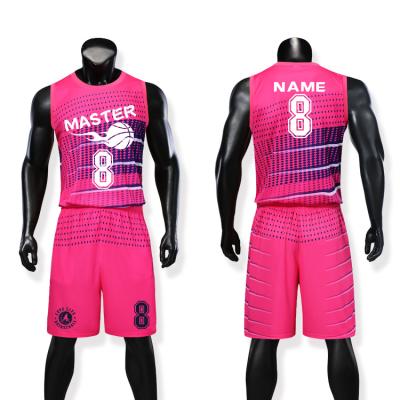 China Full Sublimated Sports Uniforms Antibacterial Basketball Tracksuit Mesh Basketball Jersey Set Custom for sale