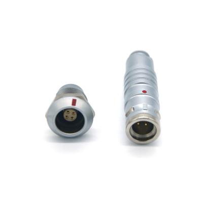 China Brass With Nickel Plated Straight Unions Waterproof Circular Push Pull Connector For Audio Video Equipment for sale