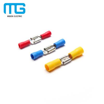 China Brass Splice Brass Insulation Coated Tin Double Crimp Wire Female Spade Disconnect Terminal for sale