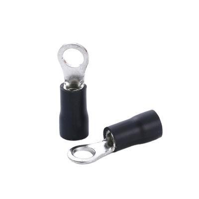 China Copper Tube Insulation Black Copper Ring Crimp Terminal Cable Hooks For Cable for sale