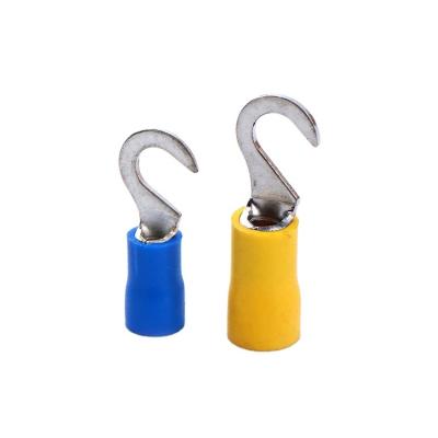 China Wire Connecting HT Series Red Blue Yellow Coated Tin Plating Insulated Hook Copper Terminals for sale