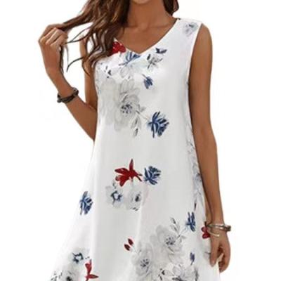 China Hot Selling European Women's Summer Dress New Design Breathable Cotton Beach Casual White Boho Dress for sale