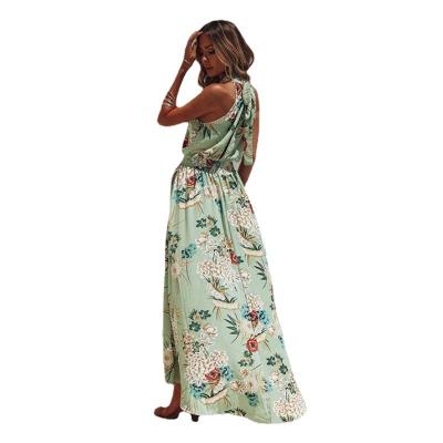 China Summer Breathable Hot Sale Beach Sleeveless Vacation Long Dress Floral Bohemian Casual Outfits for sale