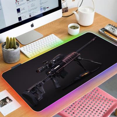 China Water Resistance XXL Large RGB Gaming Mouse Pad 36x16 inches Durable Stitched LED Extended Custom Rubber Mouse Pad for sale