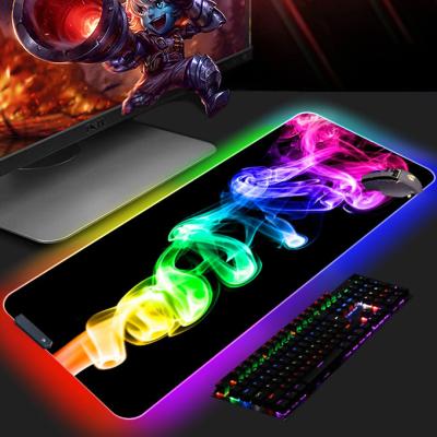 China Factory Customized Large LED Light Rubber Base Gaming Mouse Pad XXL Gaming Precise Positioning Glowing Mouse Pad for sale