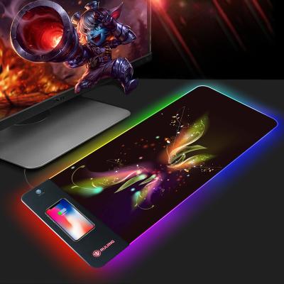 China HEATER Mouse Pad Customize LOGO Larger Gaming 15W Qi Wireless Mouse Charging Mouse Pad for sale