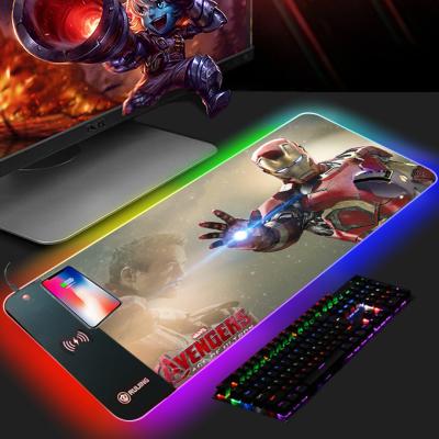 China HEATED Customize LOGO Larger Gaming 15W Qi Wireless Charging Mouse Pad for sale