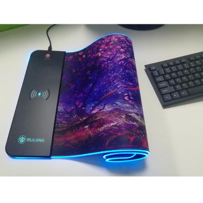 China HEATED Customize LOGO Larger 15W Qi Wireless Charger Mouse Pad for sale