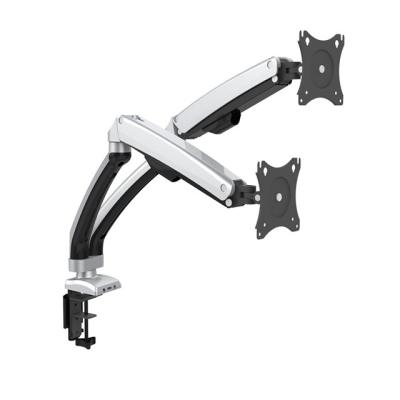 China Modern Full Screen Computer Support Dual Adjustable Table LCD Monitor Arm for sale