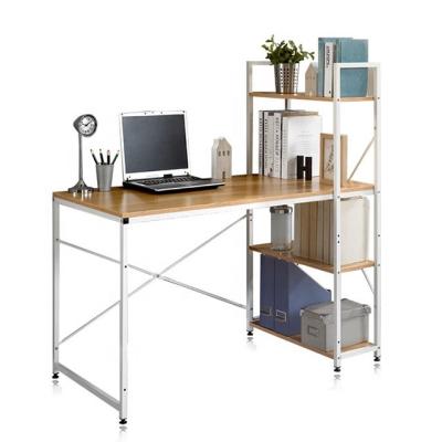 China Foldable Computer Desk With Storage Shelves Stand Up Study Table For Home Office for sale