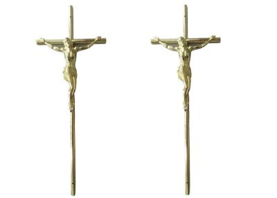 China Decoração da superfície do caixão Crucifixo funerário 37 × 13,7 Cm Ouro Jesus Cruz do caixão à venda