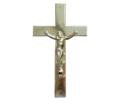 Chine × en plastique de la taille 24 de crucifix de cercueil de Jésus de couleur argentée 14 cm pour le cercueil funèbre à vendre