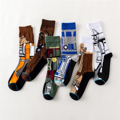 China Novelty Amazon Novelty Sale Star Wars Movie Viable Hot Cute Funny Crew Socks Men for sale