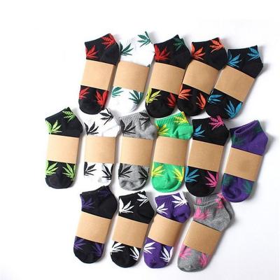 China Breathable Custom Design Weed Socks Cotton HUF Low Cut Ankle Socks For Men for sale