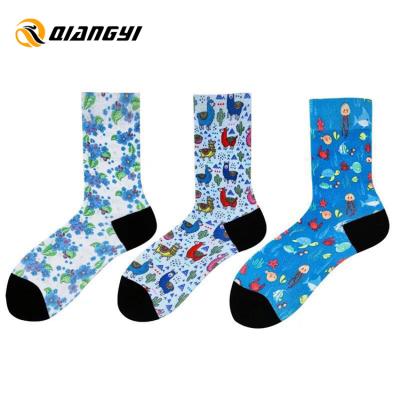 China Breathable Hot Sale Novelty Knitted Printed Printed Socks Custom Bamboo for sale