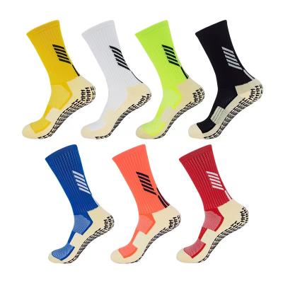 China Breathable Athletic Terry Grip Anti Slip Adult Competition Socks And Kids Student Sports Socks for sale