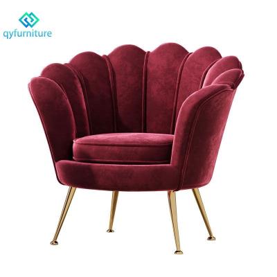 China Commercial Grade Modern Furniture Wedding Events Upholstered Velvet Lounge Armchairs With Gold Legs for sale