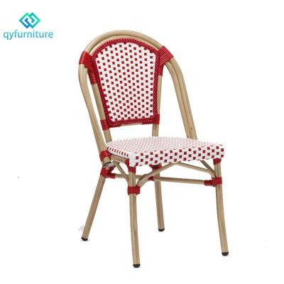 China Eco-Friendly\UV Resistant\Water Proof\Weather Resistant Custom Model Restaurant Paris Bistro Rattan Outdoor Dining Chairs With Aluminum Frame for sale