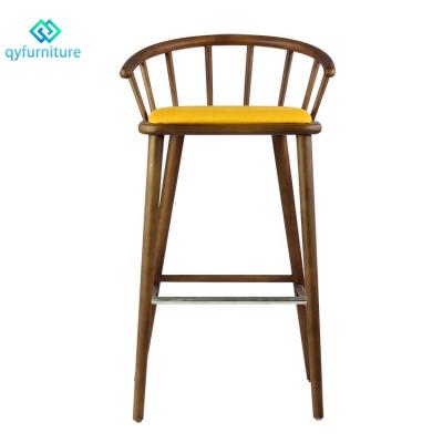 China Restaurant Regular Japanese Style Bar Stools Wooden High Bar Chairs for sale