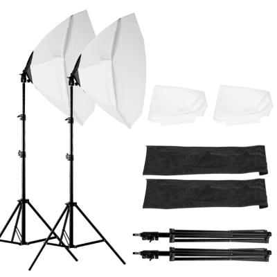 China Easy Soft Box Soft Lighting Lighting Kit 28inches Octagonal Soft Box Continuous Lighting with 2pcs LED Bulbs for Portrait Product Photography for sale