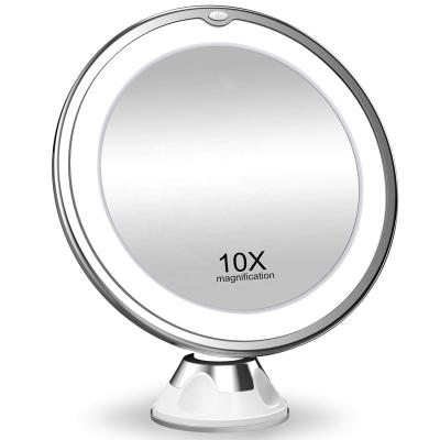 China 2020 New Version 10X Lighted Magnifying Makeup Mirror With Lights, Smart Switch, 360 Degree Rotation, Powerful Suction Cup for sale