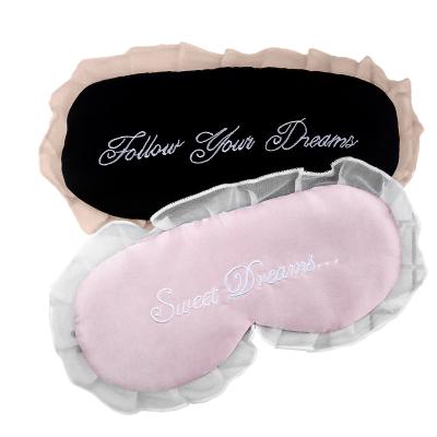 China Anti-wrinkle weighted embroidery blindfold eye mask for sale