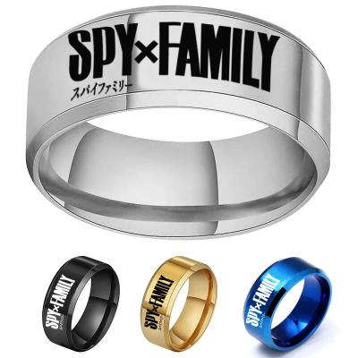 China Japan Anime SPY X FAMILY Cosplay Cartoon Stainless Steel Ring For Children Kids Birthday Gift for sale