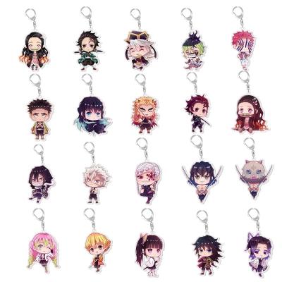 China Anime Demon Slayer Kamado Nezuko Key Chain Killing Body Fashion Transparent Acrylic Figure Car Key Chain Ring Pendant Jewelry Gift for sale