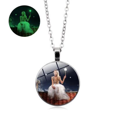 China Angel Wholesale Stock Latest Design FASHIONABLE New Cute Style Alloy Grow in Dark Time Gem Pendant Necklace for sale