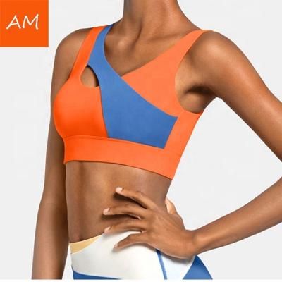 China Breathable Custom Compression Double Layer Spandex Strappy Sports Bra For Women for sale