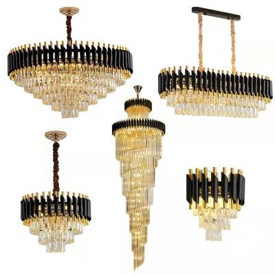 China Large Wedding Lampen Crystal Ceiling Luxury Luster Chandelier Crystal Pendant Lights Gold Italian Style Living Room Modern Stock for sale