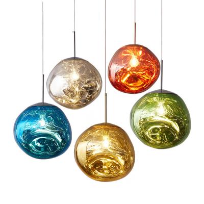 China Modern Hot Sale Modern Glass Ball Stone LED Chandelier Pendant Lights Hanging Lamps Bedroom Kitchen Chandelier for sale