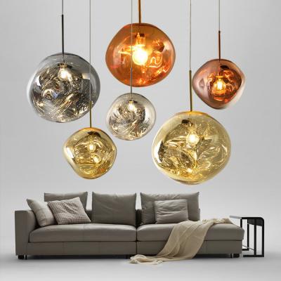 China Shenzhen Landu Fashion Modern Design Lead Glass Chandelier Stone Ball Pendant Lamp for Dining Room Living Room for sale