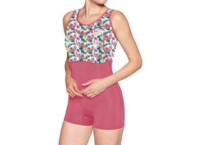 China Floral Sleeveless One Piece Rash Guard Swimsuit For Girl Surfing Sun Protection for sale