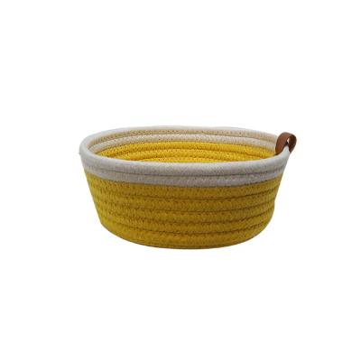 China Quality Appropriate Price Guaranteed Natural Woven Cotton Rope Storage Basket Viable for sale