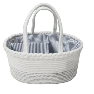 China Eco-Friendly Cotton Rope Storage Diaper Basket Sustainable For Baby For 3-5 Days Natural Household Storage Use PE Bag+sticker+carton 45 Days for sale