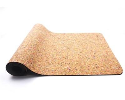 China Large Grain Exercise Fine Grain 71 Inch 6mm Eco Rubber Cork Custom Logo Yoga Mat for sale