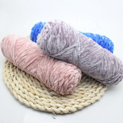 China 100% Chenille Baby Knitting Yarn Anti-bacteria Polyester Fancy Yarn DTY Vegan Fleece Super Soft Chunky Knitting Yarn for sale