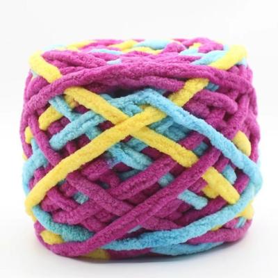 China China Fancy Yarn Manufacture Crochet Hand Knitting Yarn 100% Polyester Fancy Colored Cheap Price Ball Polyester Velvet Chenille Yarn for sale